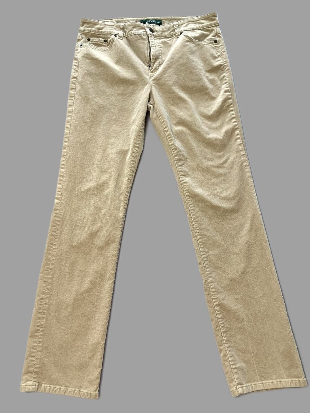 Lauren Ralph Lauren Jeans Corduroy Women Pants Straight Leg Beige Size 10